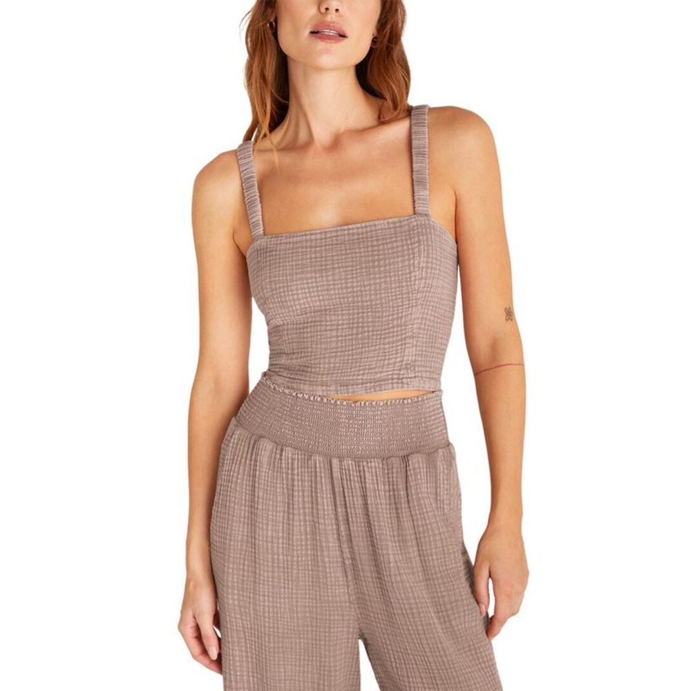 Z Supply Mauve Brown Textured Cropped Tank